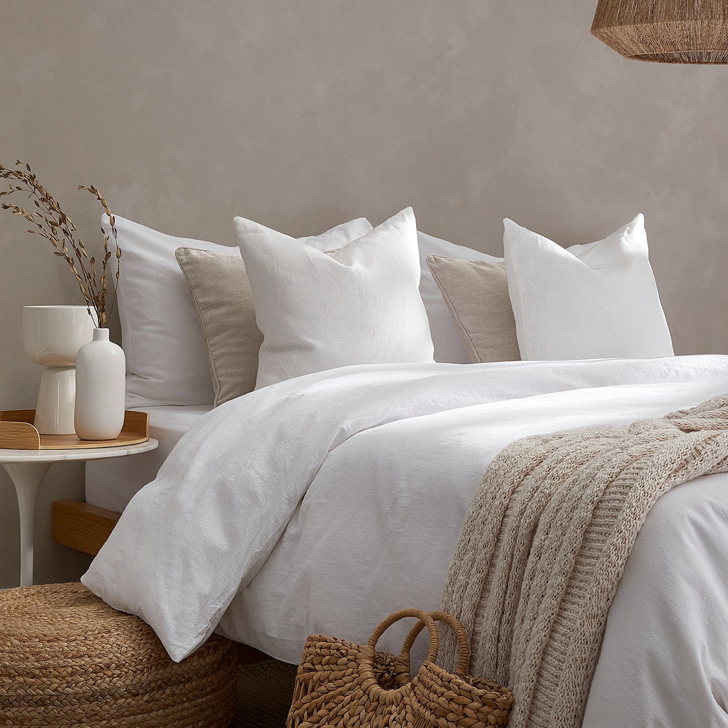 Cotton Linen Washed Duvet Cover & Pillow Set