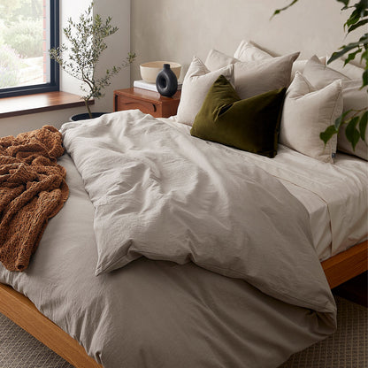 Cotton Linen Washed Duvet Cover & Pillow Set
