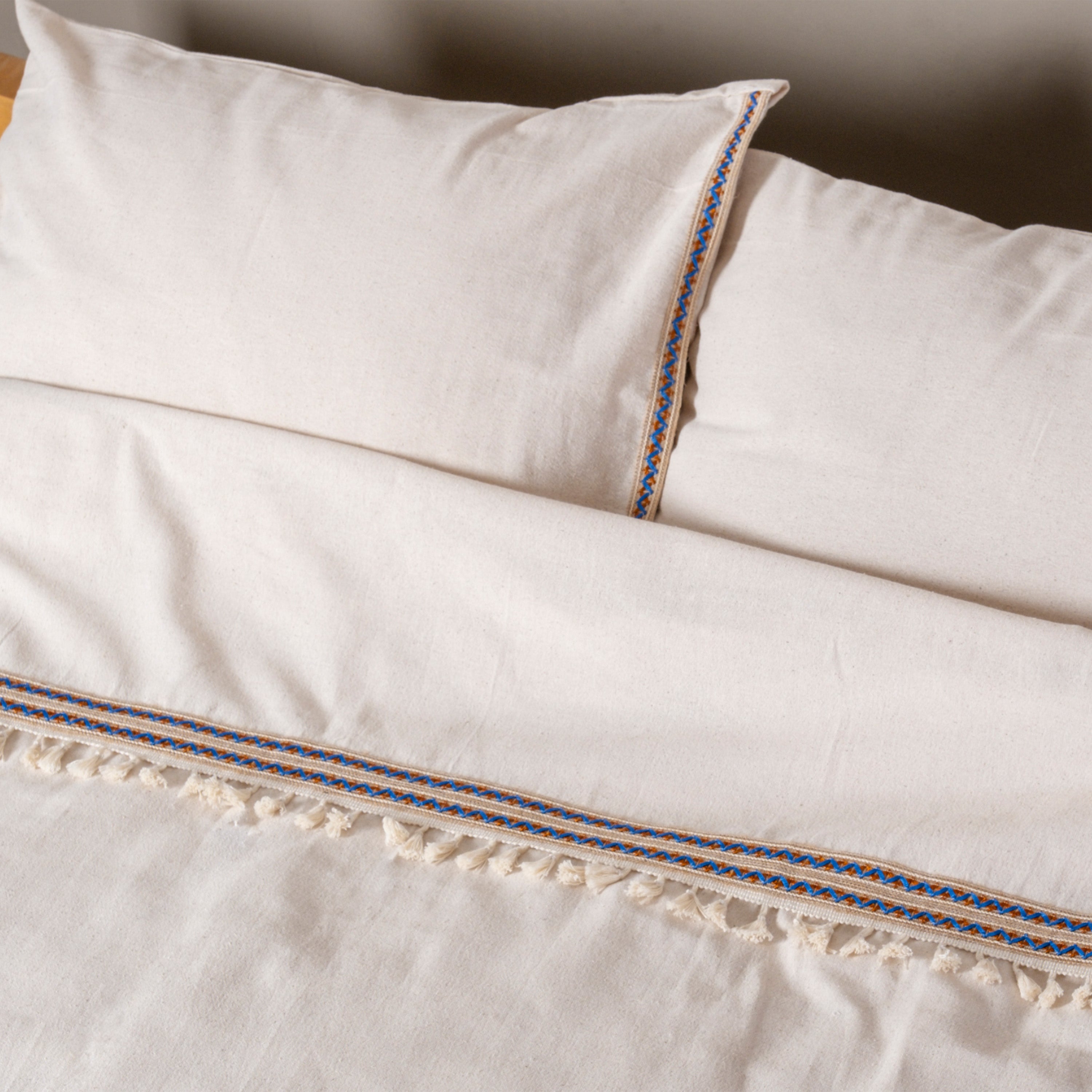 Linen Tile Lacy Duvet Cover & Pillow Set