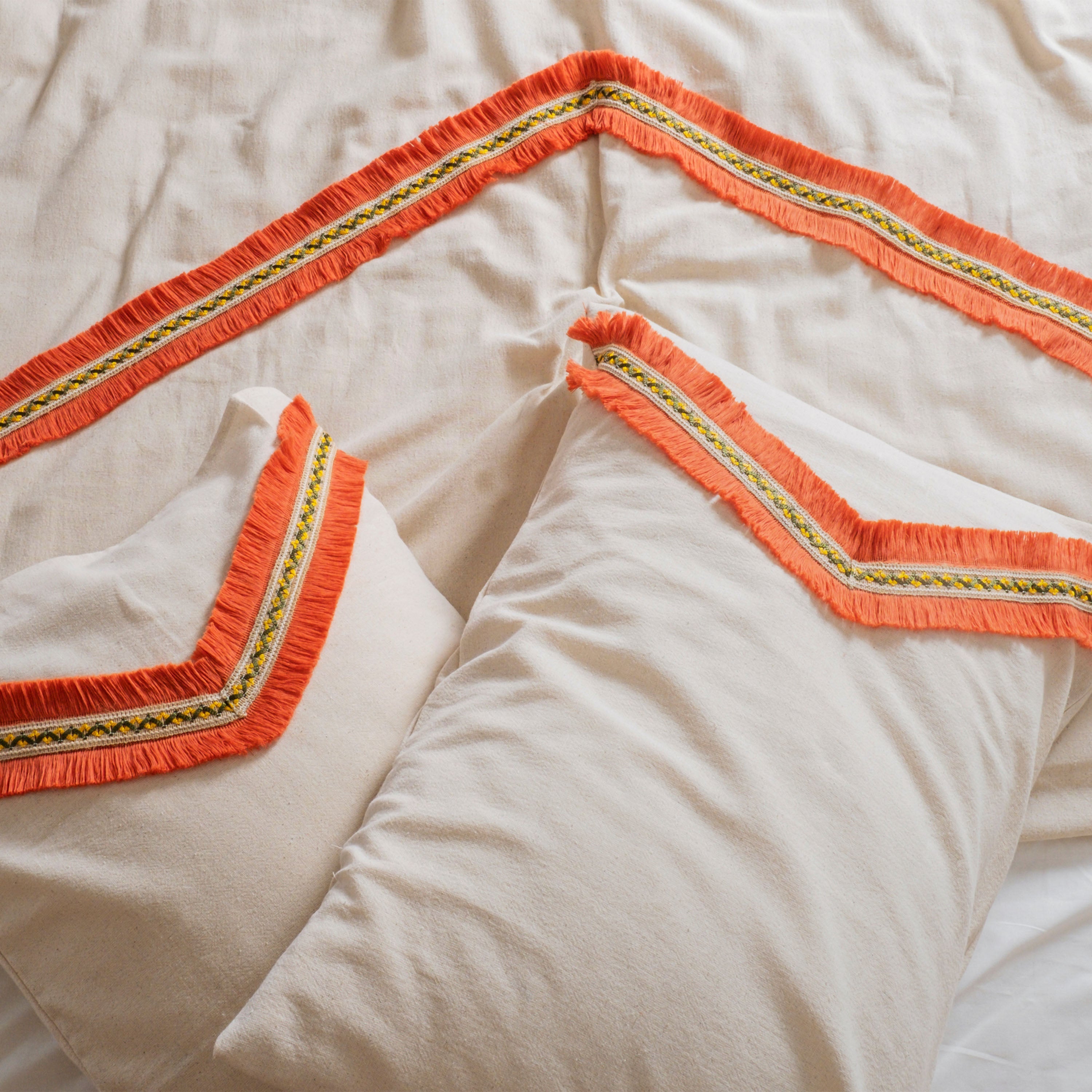 Linen Tile Lacy Duvet Cover & Pillow Set